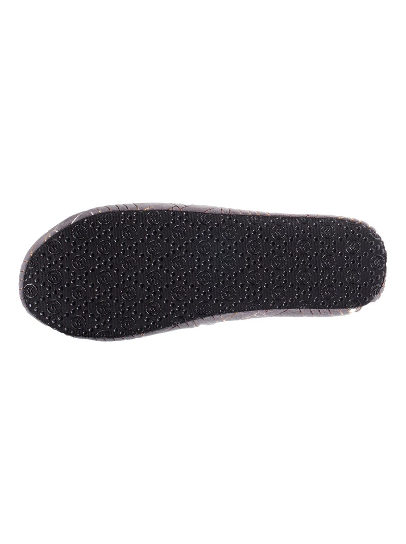 Chaussons sandales en jersey et semelle à picots femme Isotoner Gris chiné - Kiabi