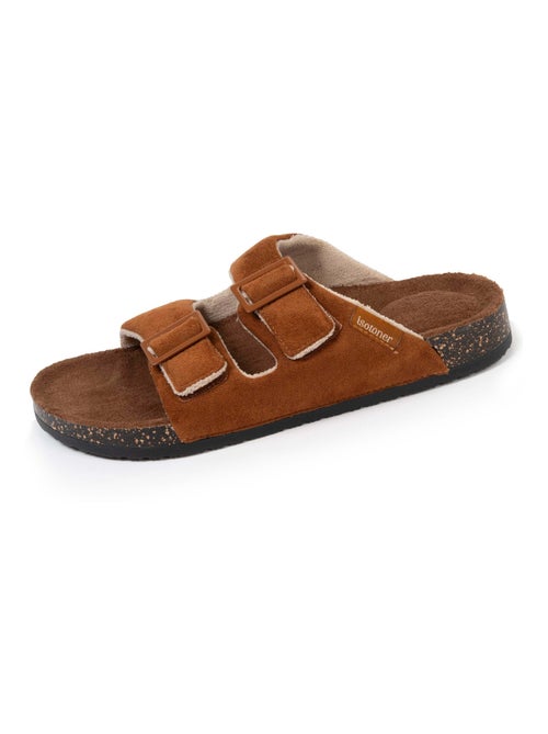 Chaussons sandales homme brides camel Isotoner - Kiabi