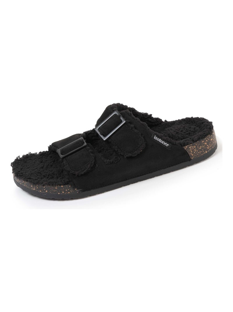 Chaussons sandales homme brides noir Isotoner Noir - Kiabi