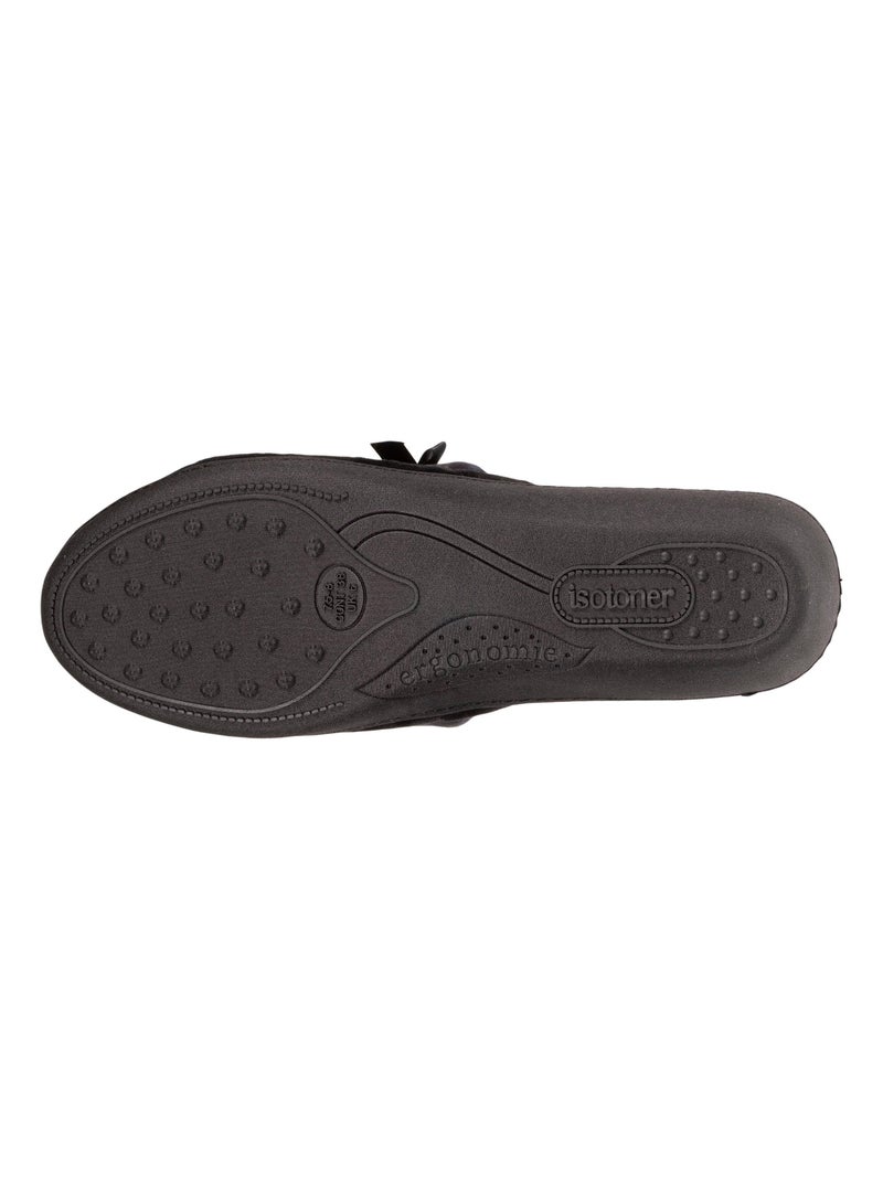 Chaussons sandales talon femme zèbre noir Isotoner Blanc Noir Gris - Kiabi