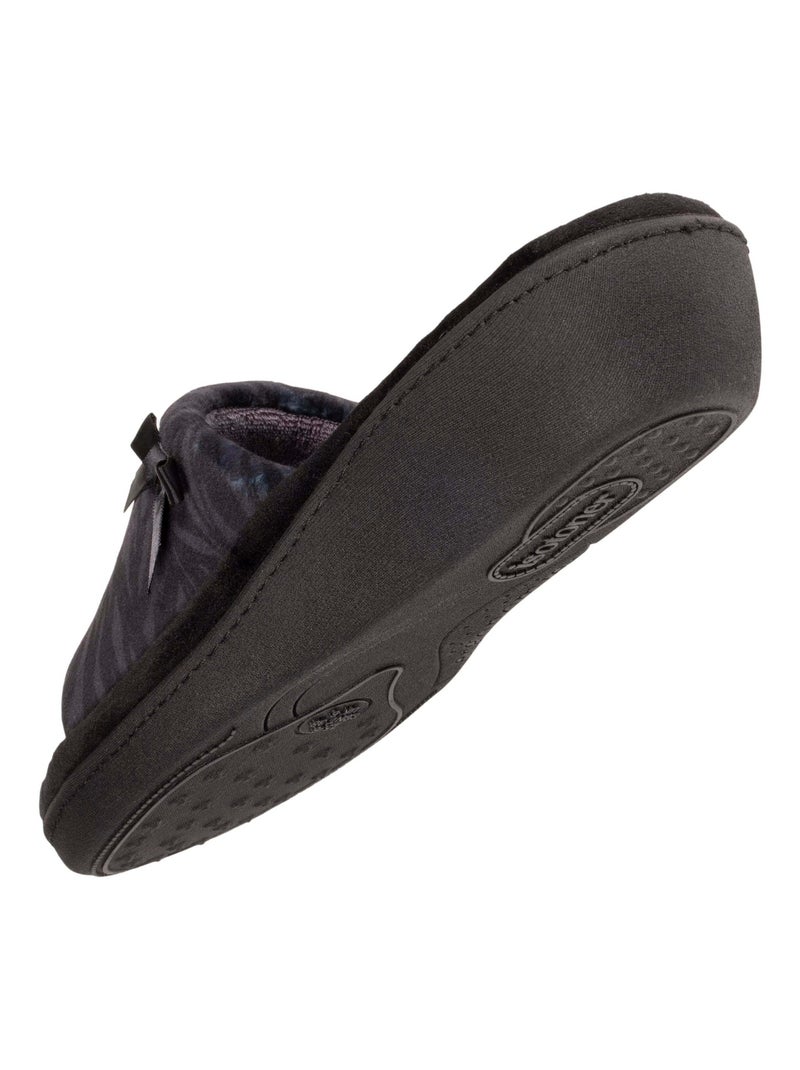 Chaussons sandales talon femme zèbre noir Isotoner Blanc Noir Gris - Kiabi