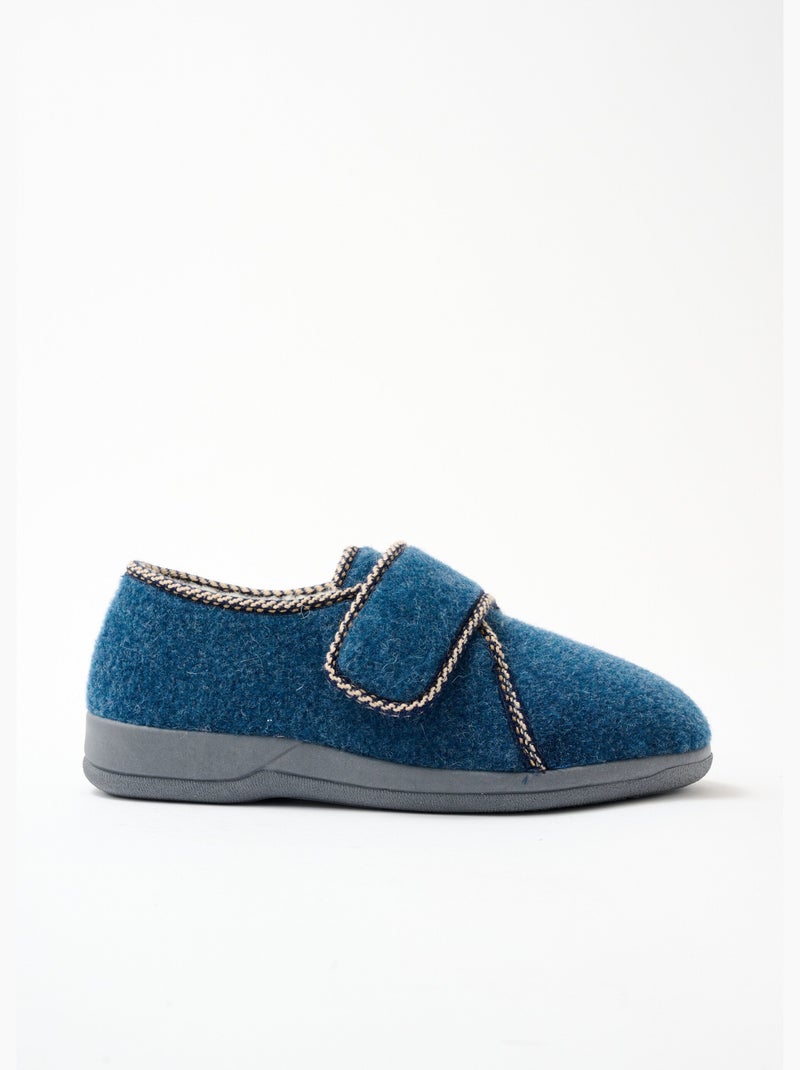 Chaussons scratchés largeur confort fourrés - afibel Bleu jean - Kiabi