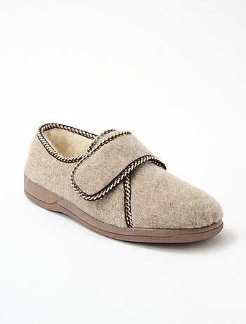 Chaussons scratchés largeur confort fourrés