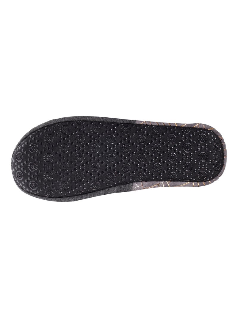 Chaussons slippers en jersey et semelle à picots femme Isotoner Gris chiné - Kiabi