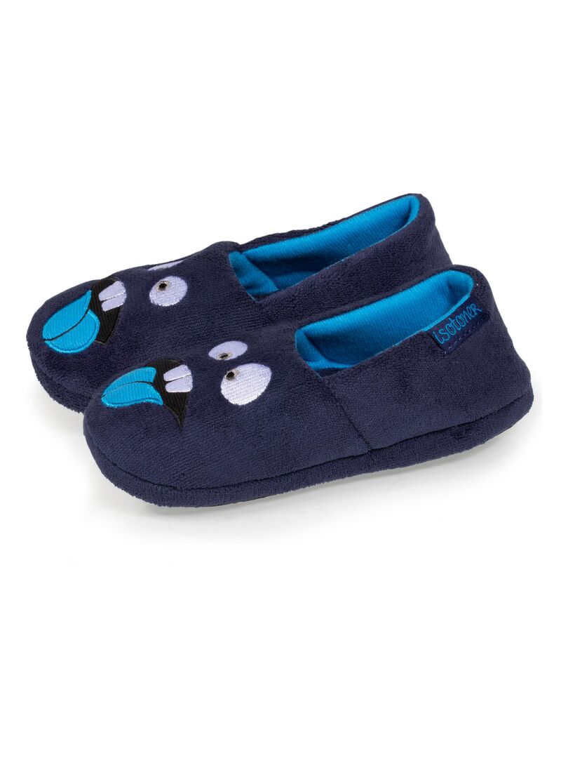Chaussons slippers Enfant Monstre - Bleu marine - Kiabi - 9.99€
