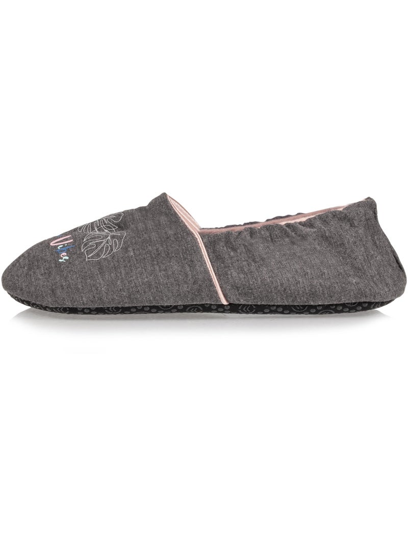 Chaussons slippers  femme Isotoner Gris chiné - Kiabi