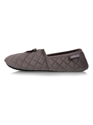 Chaussons Ballerines Femme Isotoner - Semelle Mémoire De Forme - Velours Doux - Lavable Machine - Taille Unique Confortable