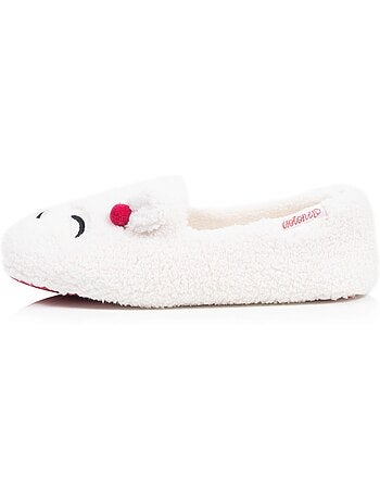 Chaussons slippers sherpa, semelle gomme ultra souple femme isotoner