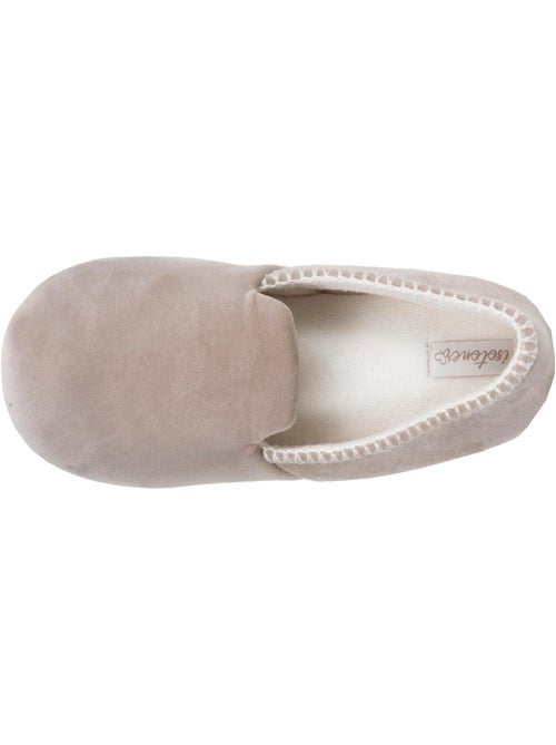 Chaussons slippers velours, semelle gomme antidérapante femme Isotoner - Kiabi