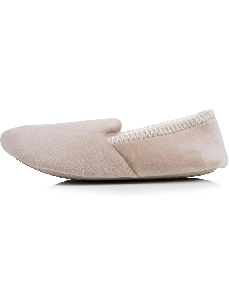 Chaussons slippers velours, semelle gomme antidérapante femme Isotoner Beige - Kiabi