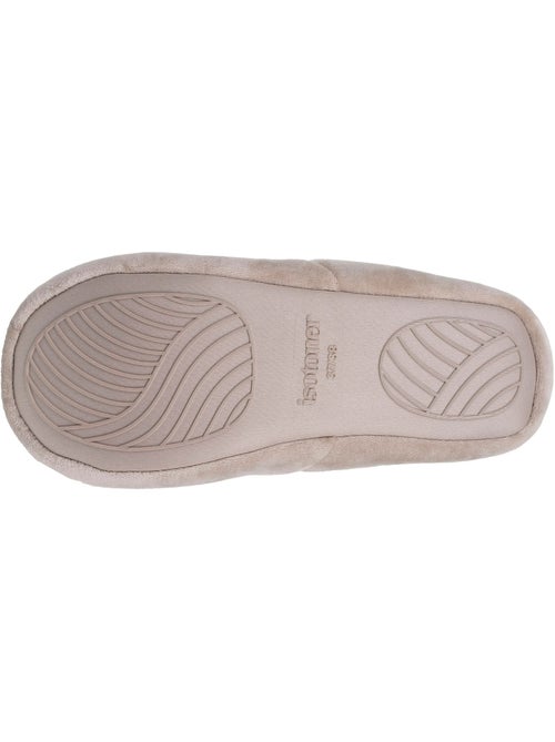 Chaussons slippers velours, semelle gomme antidérapante femme Isotoner - Kiabi