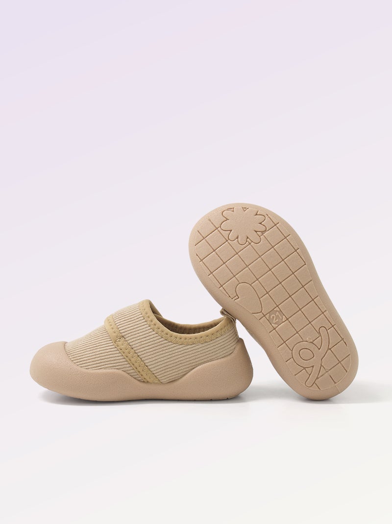 Chaussons souples à tige basse - Motricité 3: '1ers pas' - Kitchoun Beige - Kiabi