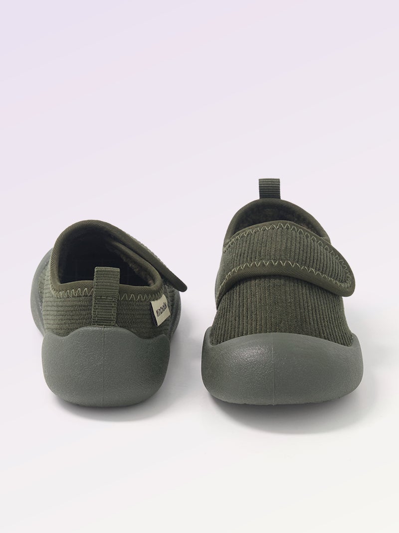 Chaussons souples à tige basse - Motricité 3: '1ers pas' - Kitchoun Kaki - Kiabi