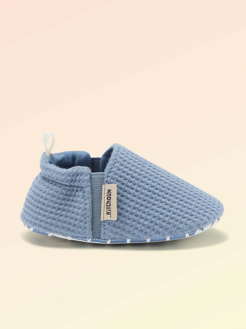 Chaussons souples avec élastiques motricité 1 - Kitchoun Bleu - Kiabi