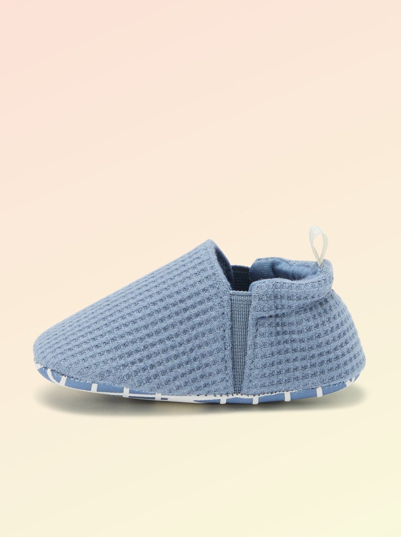 Chaussons souples avec élastiques motricité 1 - Kitchoun Bleu - Kiabi