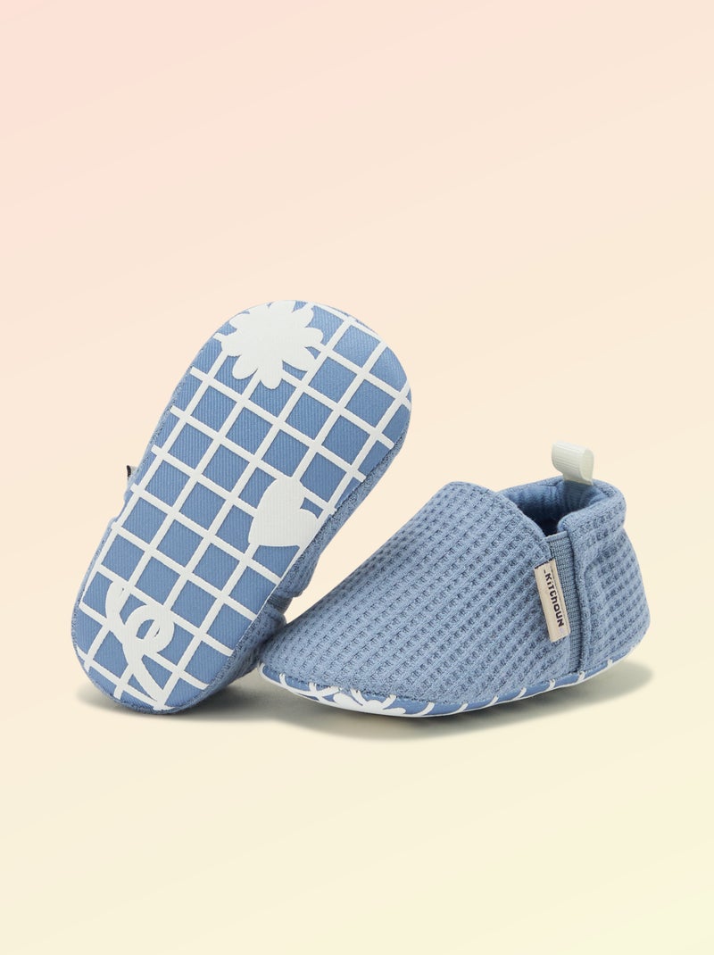 Chaussons souples avec élastiques motricité 1 - Kitchoun Bleu - Kiabi