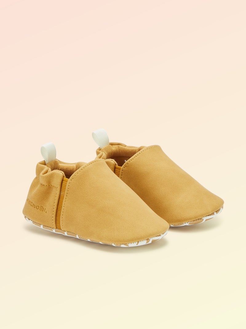 Chaussons souples avec élastiques motricité 1 - Kitchoun Jaune - Kiabi