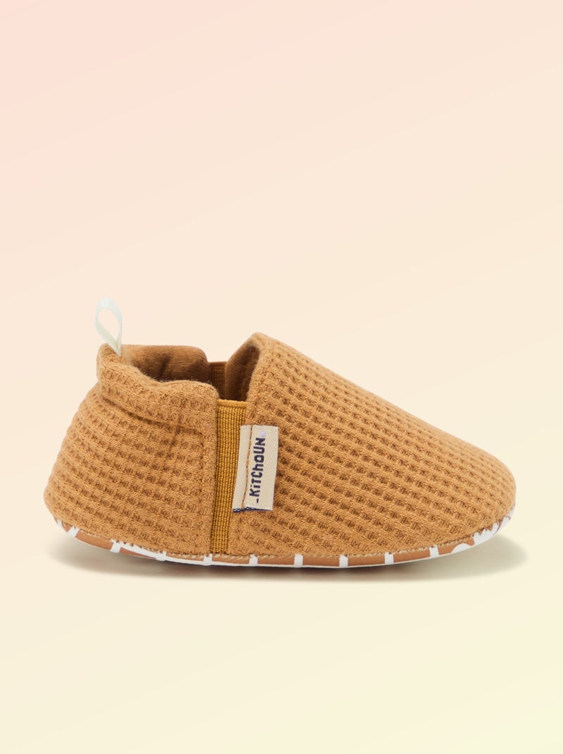 Chaussons souples avec élastiques motricité 1 - Kitchoun Jaune - Kiabi