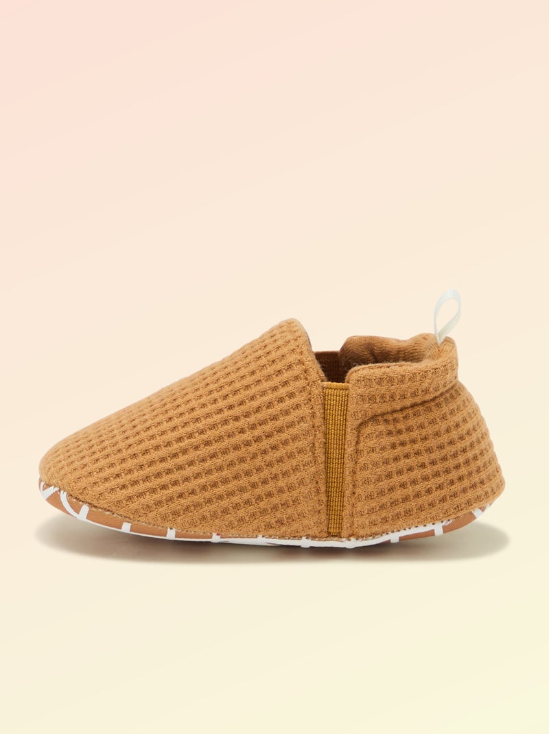 Chaussons souples avec élastiques motricité 1 - Kitchoun Jaune - Kiabi