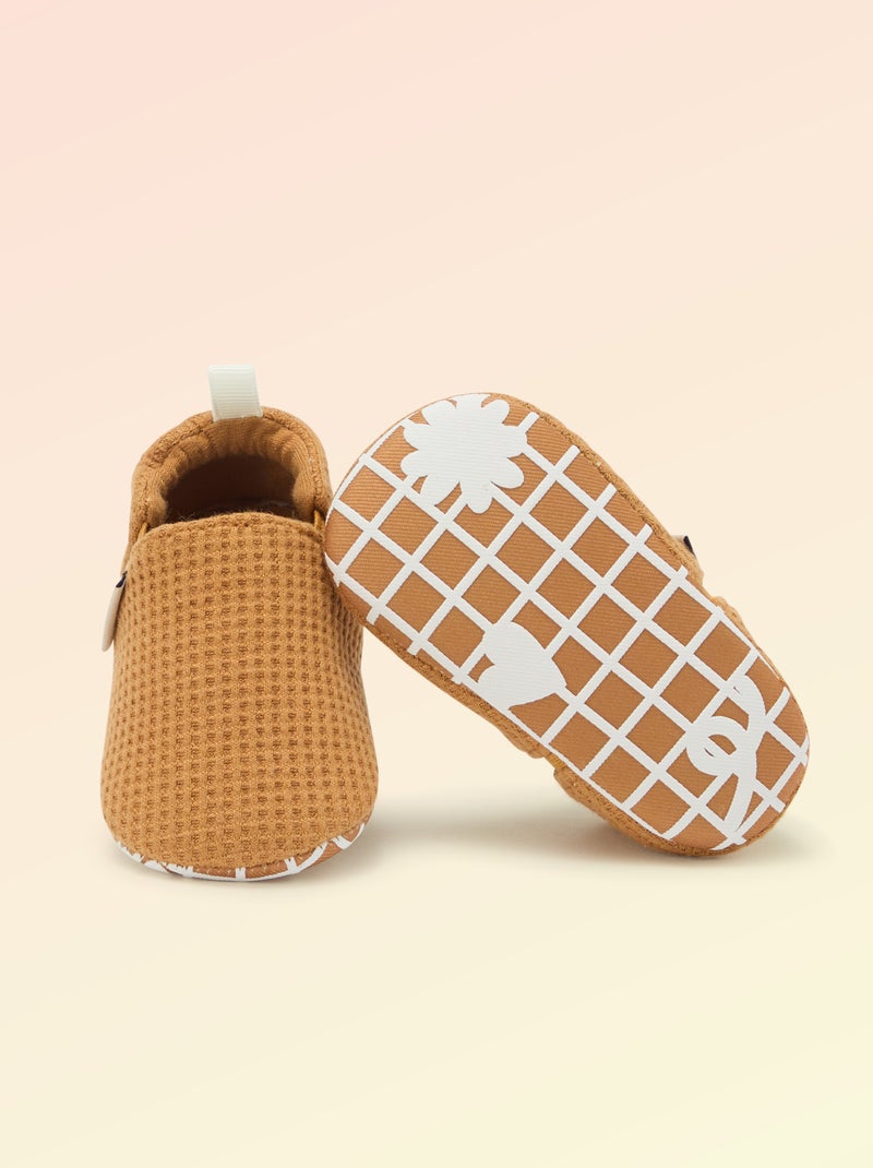Chaussons souples avec élastiques motricité 1 - Kitchoun Jaune - Kiabi