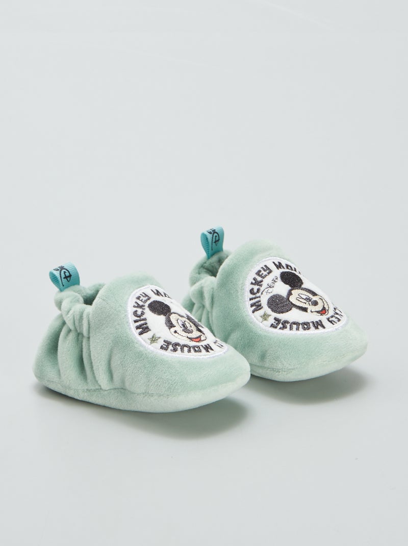 Chaussons souples 'Disney' 'Mickey' Vert - Kiabi