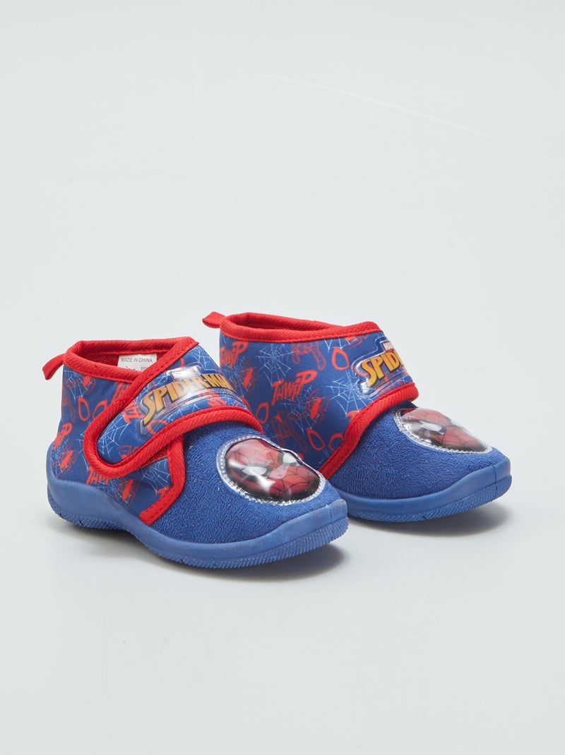 Chaussons 'Spider-Man' à scratch bleu - Kiabi
