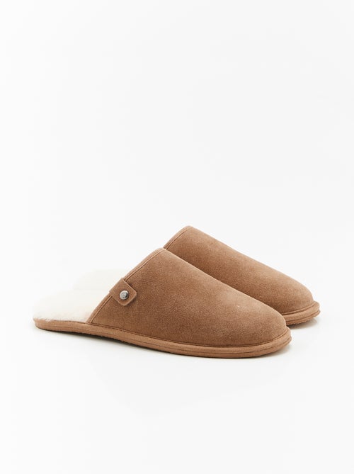 Chaussons Thermolactyl dessus croûte de cuir vachette - Damart - Kiabi