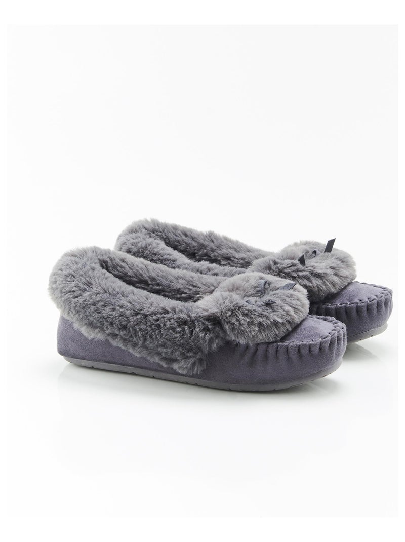Chaussons Thermolactyl imitation fourrure - Damart Gris - Kiabi