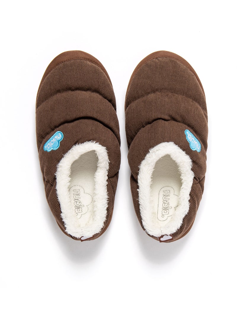 Chaussons unisexe nuvola avec semelle en caoutchouc Marron - Kiabi