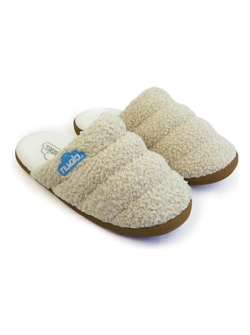 Chaussons unisexes Nuvola avec semelle en gomme Beige - Kiabi