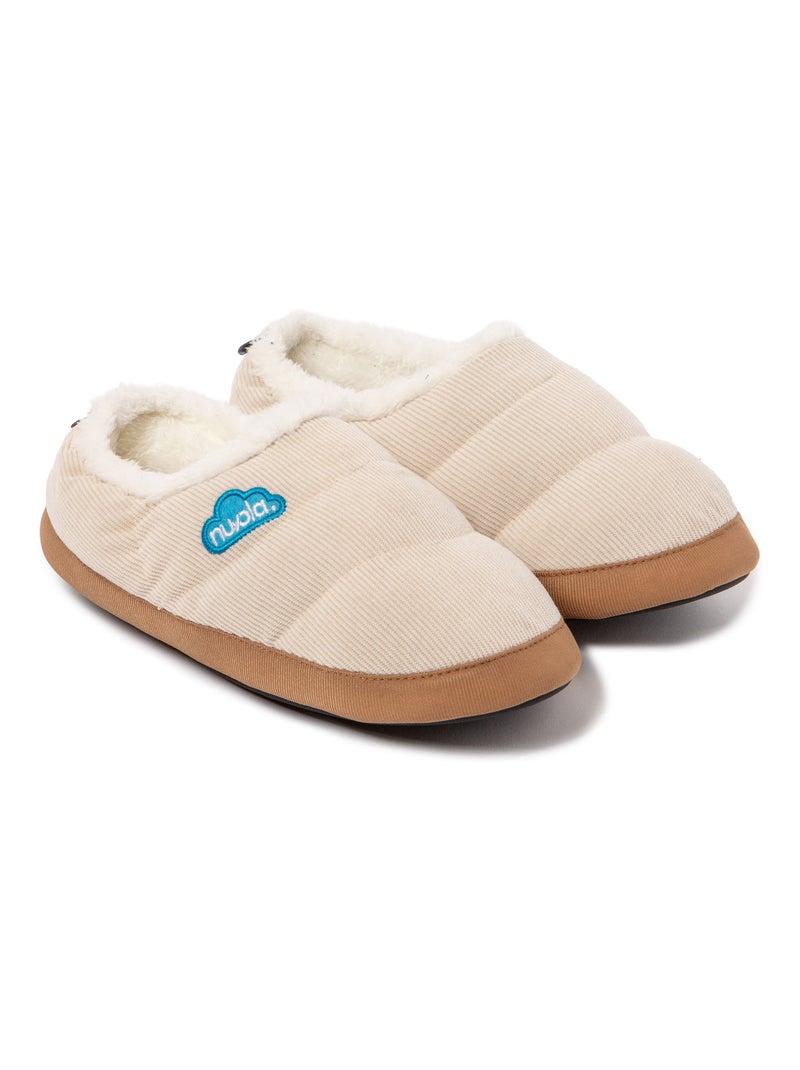 Chaussons unisexes Nuvola avec semelle en gomme Beige - Kiabi