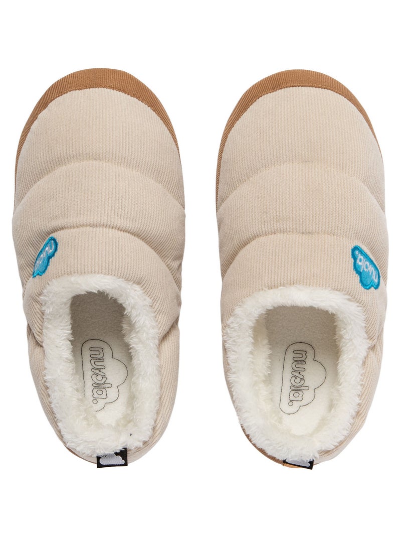 Chaussons unisexes Nuvola avec semelle en gomme Beige - Kiabi