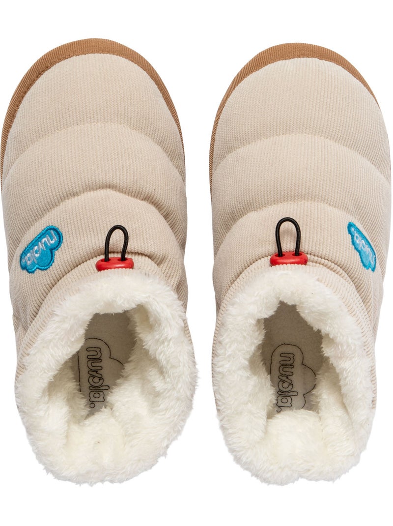 Chaussons unisexes Nuvola avec semelle en gomme Crème - Kiabi