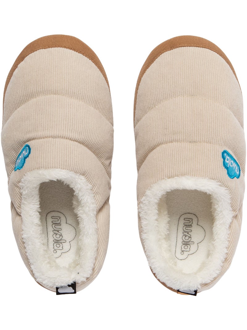 Chaussons unisexes Nuvola avec semelle en gomme Crème - Kiabi