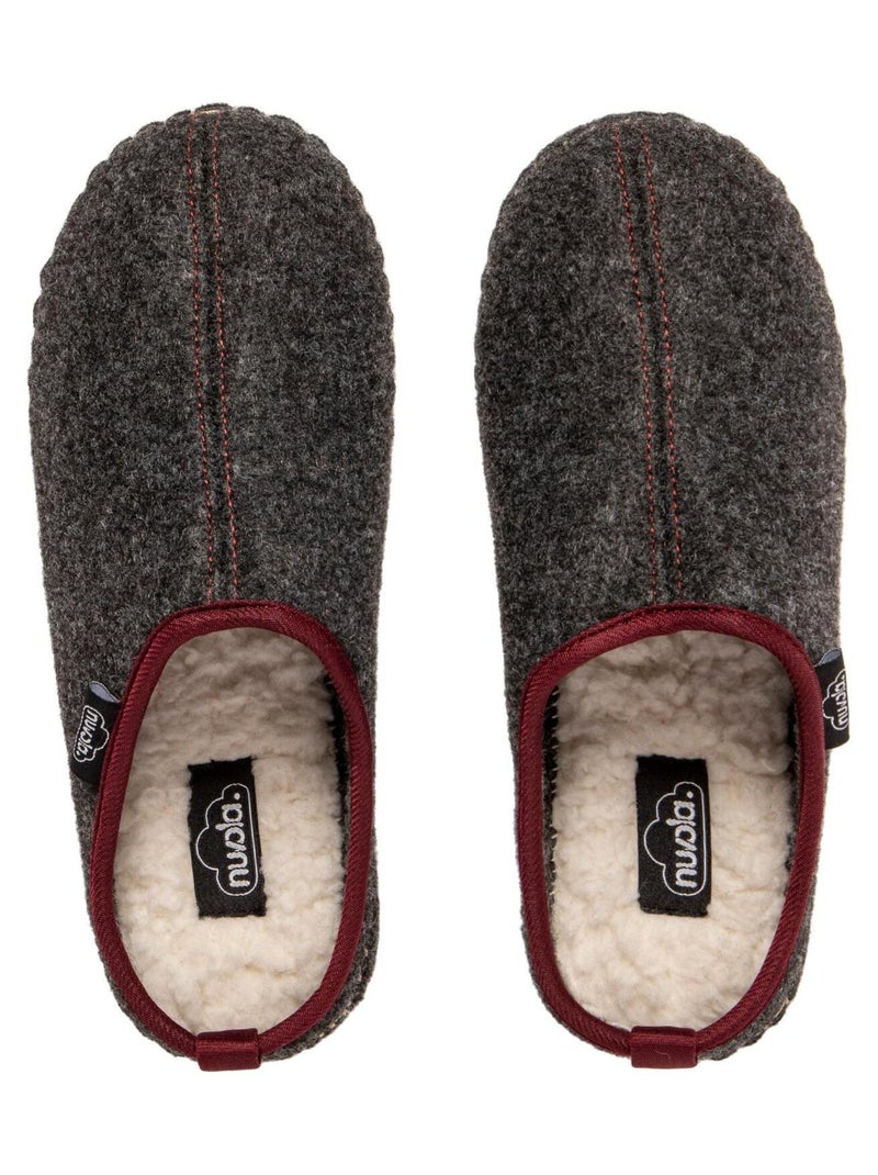 Chaussons unisexes Nuvola avec semelle en gomme. Gris Bordeaux - Kiabi