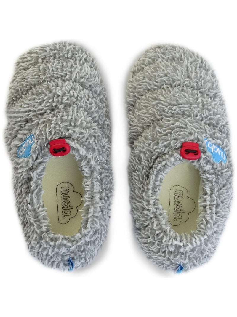 Chaussons unisexes Nuvola avec semelle en gomme Gris - Kiabi