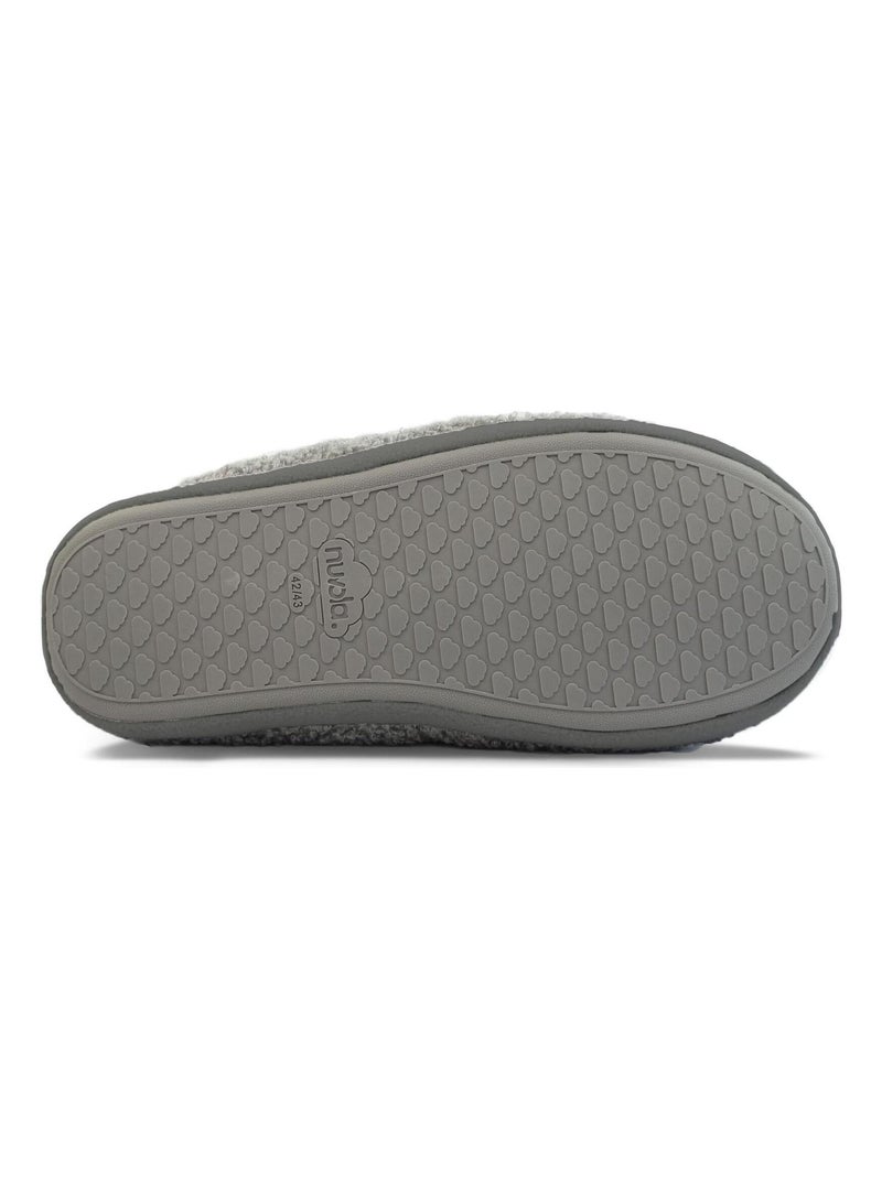 Chaussons unisexes Nuvola avec semelle en gomme Gris - Kiabi
