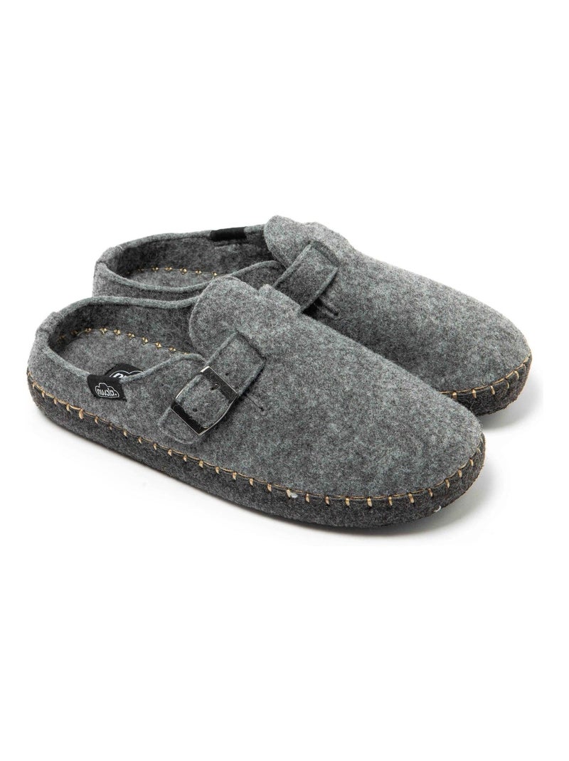 Chaussons unisexes Nuvola avec semelle en gomme Gris - Kiabi