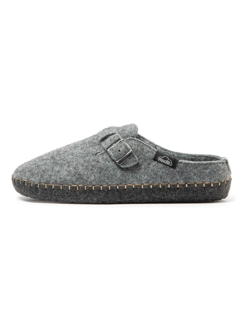 Chaussons unisexes Nuvola avec semelle en gomme Gris - Kiabi