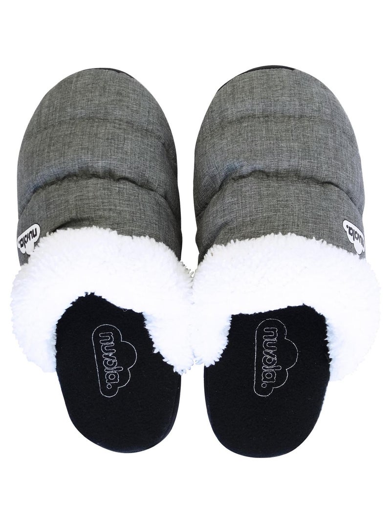 Chaussons unisexes Nuvola avec semelle en gomme Gris - Kiabi