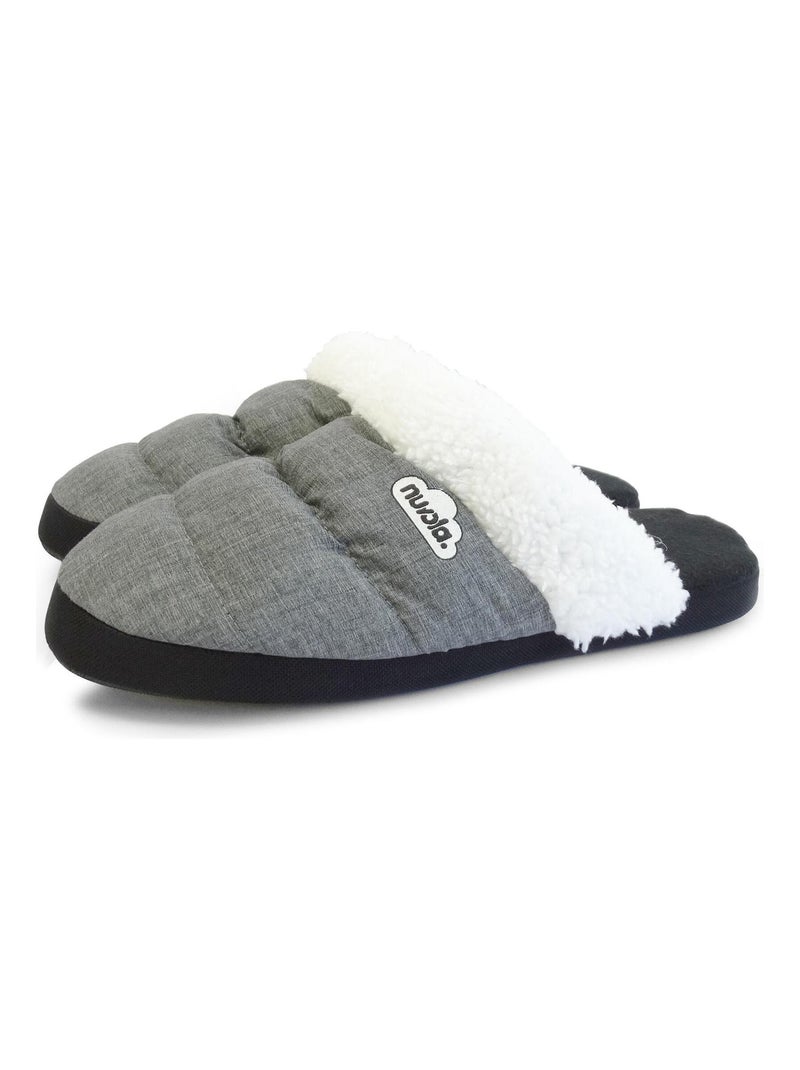 Chaussons unisexes Nuvola avec semelle en gomme Gris - Kiabi