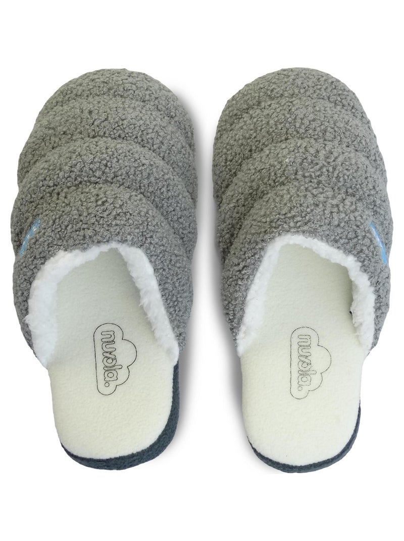 Chaussons unisexes Nuvola avec semelle en gomme Gris - Kiabi