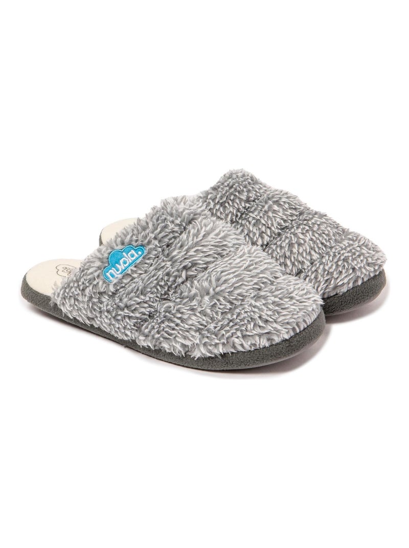 Chaussons unisexes Nuvola avec semelle en gomme Gris - Kiabi