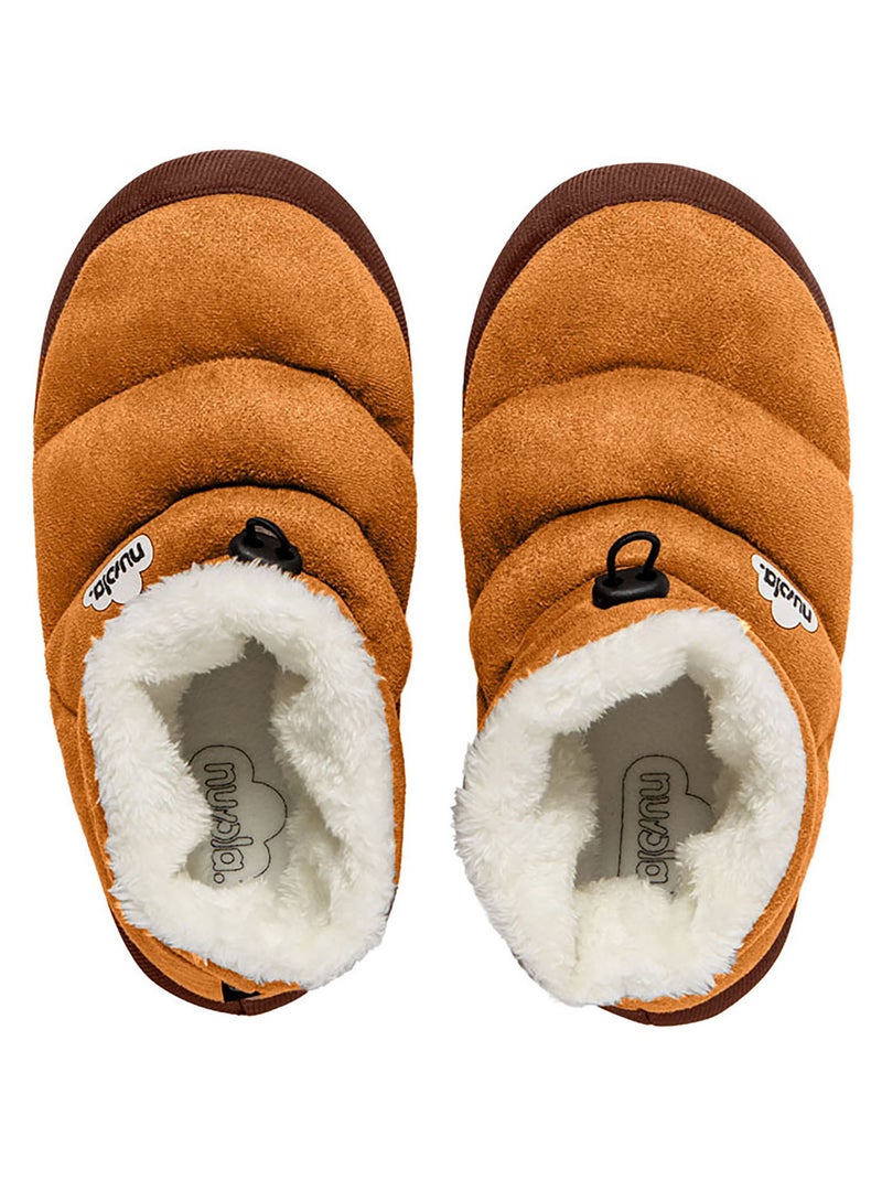 Chaussons unisexes Nuvola avec semelle en gomme Marron noisette - Kiabi