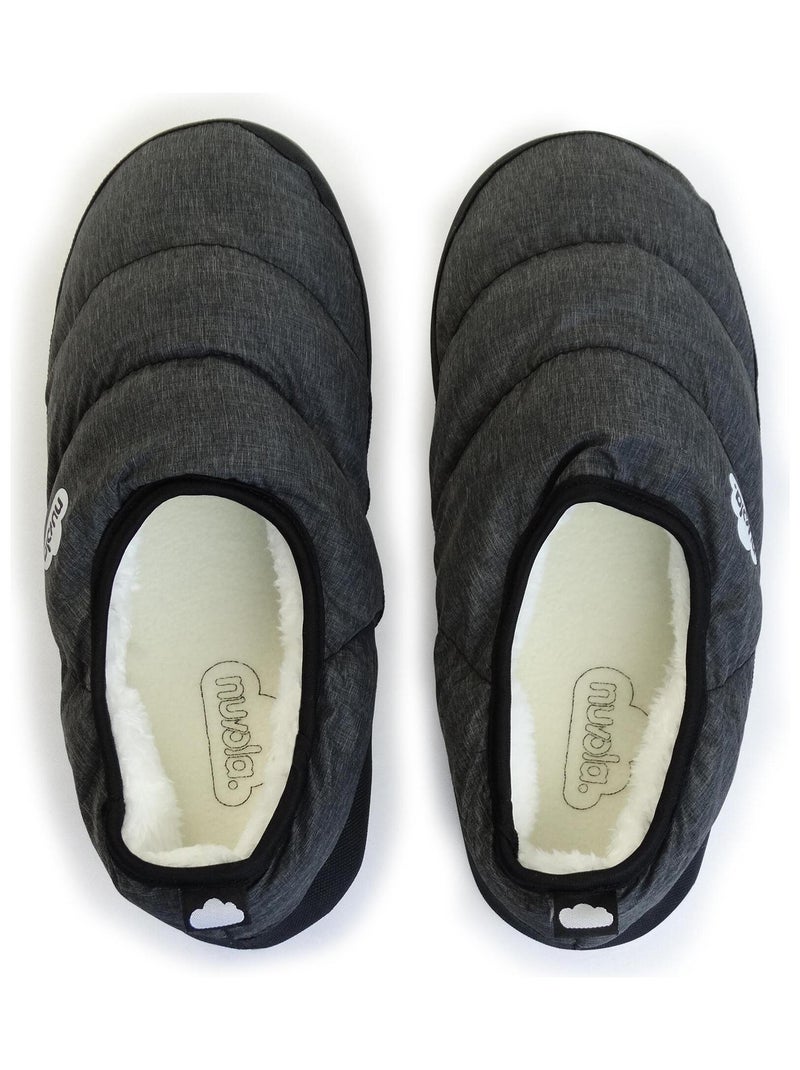 Chaussons unisexes Nuvola avec semelle en gomme Noir - Kiabi
