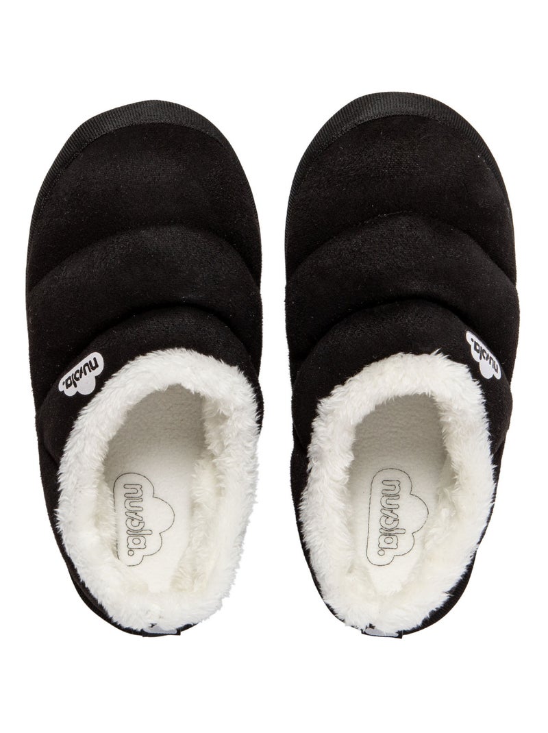 Chaussons unisexes Nuvola avec semelle en gomme Noir - Kiabi