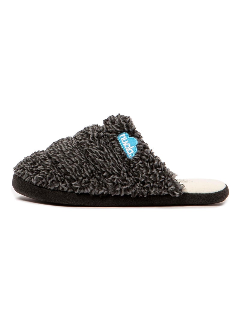 Chaussons unisexes Nuvola avec semelle en gomme Noir mat - Kiabi