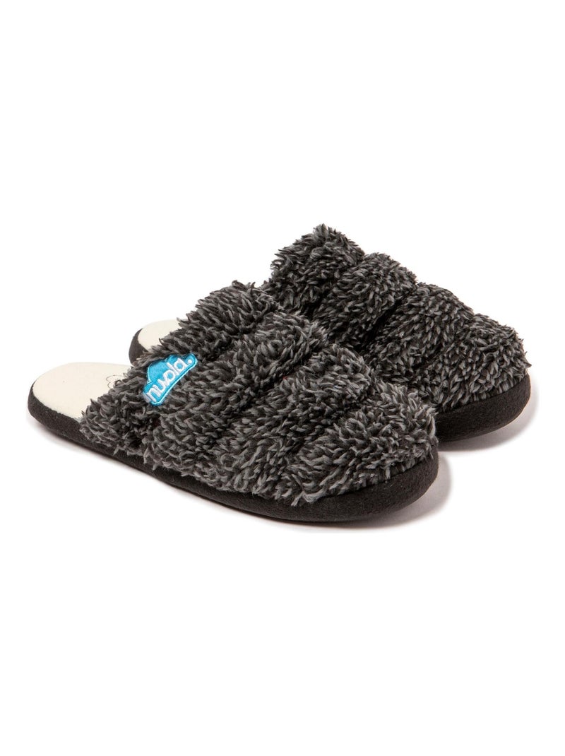 Chaussons unisexes Nuvola avec semelle en gomme Noir mat - Kiabi