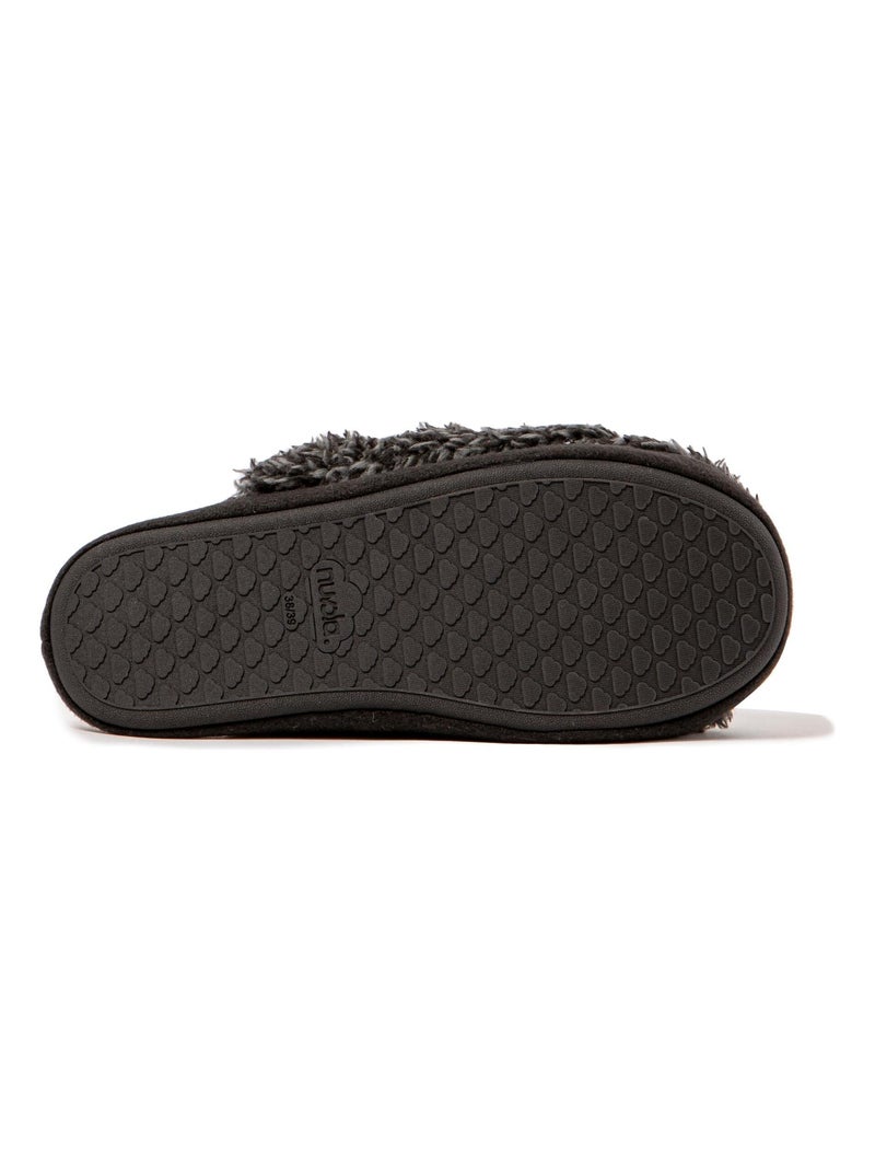 Chaussons unisexes Nuvola avec semelle en gomme Noir mat - Kiabi