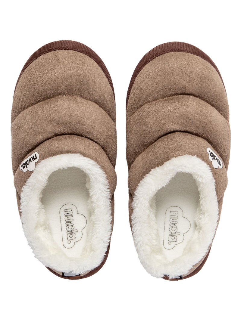Chaussons unisexes Nuvola avec semelle en gomme Taupe - Kiabi
